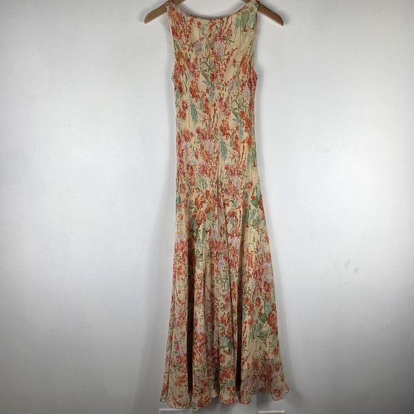 Jones New York Silk Vintage 90s Y2K Watercolor Floral Maxi Sheath Slip Dress - Picture 6 of 11